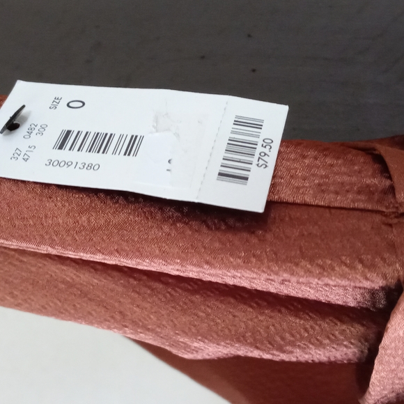 The Limited Copper-Colored Wrap-Style Flowing Mini Dress Women's Size 0 NWT - Picture 5 of 7